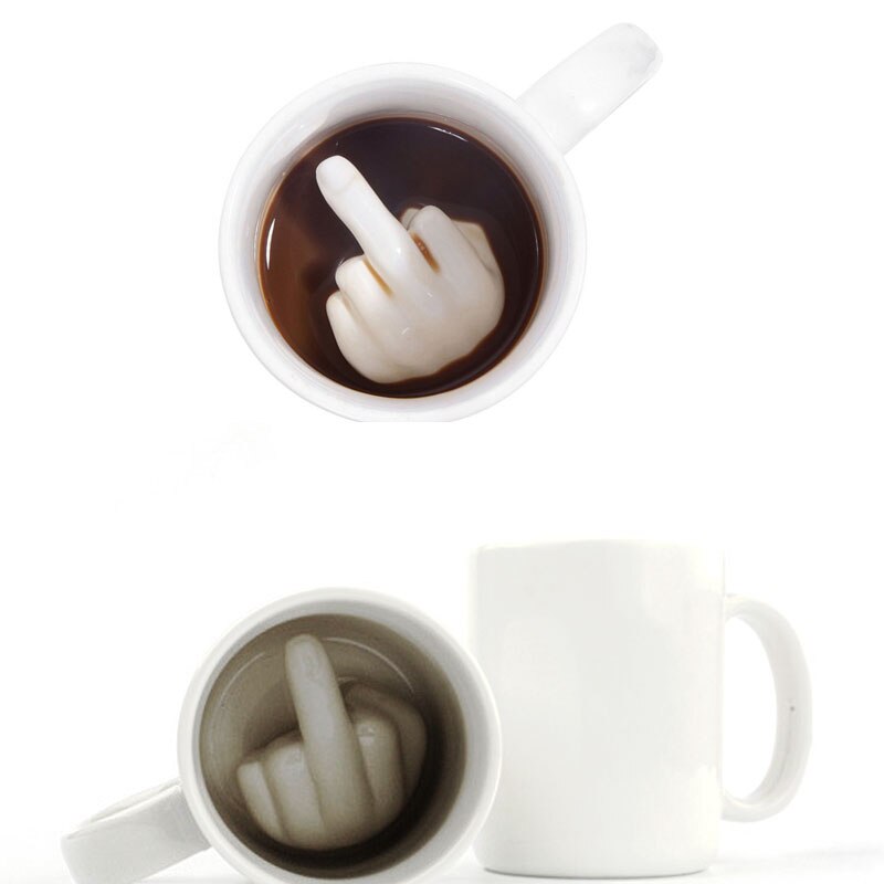 Creative Gifts Ceramic Coffee Milk Mug with Funny Middle Finger - China  Ceramic Mug and Coffee Mug price