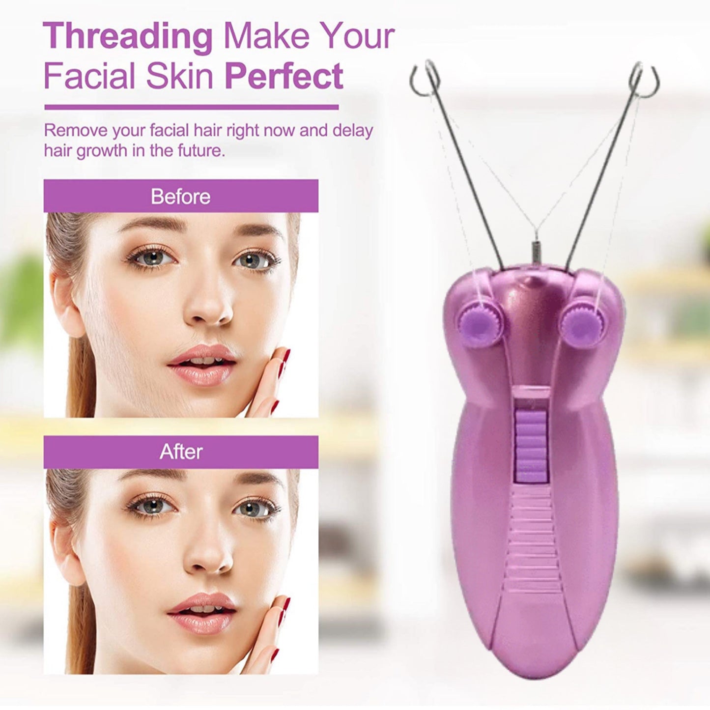 TravelTopp™ Facial Threading Epilator